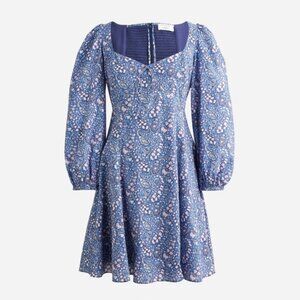J. Crew x Liberty Bourton Bloom sweetheart long sleeve mini dress 6